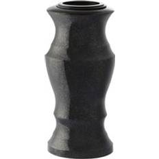 NOVECRAFTO Granite Memorial for Flowers Solid Stone for Cemetery or Garden Black One Size Vase