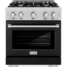 Ranges ZLINE Select 30-in Standard 4 Burners Convection Oven Freestanding Dual Fuel Range HDR-BLM-30 Black