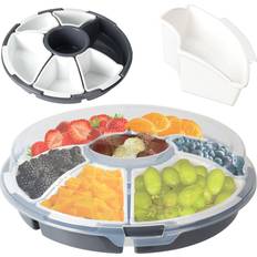 Geezy Round Snack with Lid 33cm 7 Compartments Serving Tray