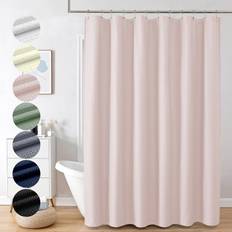 OVZME Berry Pink Embossed Textured Fabric Shower Curtain