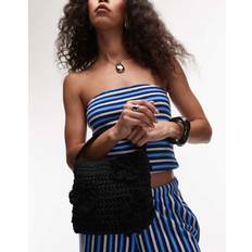 Topshop Gea Håndtaske I Raffia Med Blomstermønster