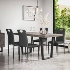 Oaks Dining Sets More4Homes Concrete Effect Table Top Of 4 Dining Set
