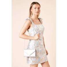 Silver Bags Dorothy Perkins Tampa Glitter Envelope Clutch Bag - Silver
