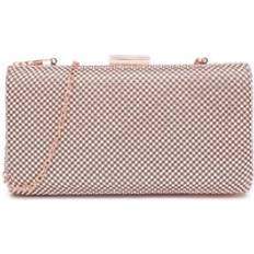 Detachable Shoulder Strap Clutches Ise Rhinestone Embellished Hardcase Evening Clutch Bag - Rose Gold