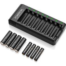 Pro AA AAA Rechargeable Batteries with Charger 4 pcs 2800mAh and 1100mAh AAA Batteris