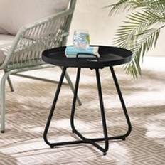Furniturebox Lyon Metal Round - Black One Size Outdoor Side Table