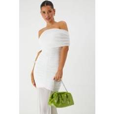 Green Clutches Misspap Womens Slouchy Sequin Clutch Bag - Lime