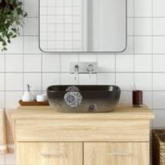 Bathroom Sinks Berkfield Home Countertop Basin Multicolour Rectangular 48 x 37.5 x 13.5 cm Ceramic