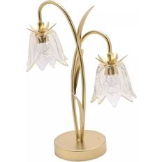 Hestia 2 Stem LED With Champagne Glass Flower And Gold Base Table Lamp