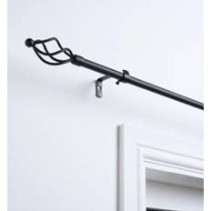 Curtains & Accessories OHS Extendable Twist Curtain Pole 120 cm Black