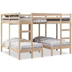 Beds & Mattresses Berkfield Home Triple Frame 140x200/70x140 cm Solid Wood Pine - Brown Bunk Bed
