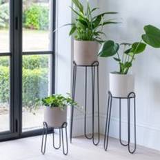 Black plant stand Ivyline Saluzzo Black Plant Stand H64cm D22cm One Size
