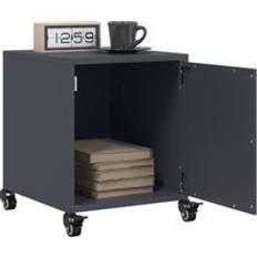 Casters Bedside Tables Berkfield Home Cabinets 2 pcs Anthracite 36 x 39 x 43.5 cm Steel Bedside Table