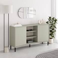 Black - Doors Sideboards Fwstyle 2 Door Curved Large Ash Green 150 cm Sideboard