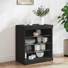 Furniture Berkfield Home with LED Lights Black 60.5 x 37 x 67 cm Sideboard