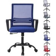 Blue desk chair MCC Direct Adjustable Swivel Blue 1 Pack Office Chair