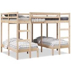 Beds & Mattresses Berkfield Home Triple Frame 140x200/70x140 cm Solid Wood Pine - Brown Bunk Bed