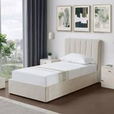 Beds on sale Artemis Home Evelynne Fabric 90cm Single Ottoman with Storage - Beige Frame Bed