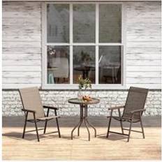 Synthetic Rattan Bistro Sets Living and Home Ambyr 2 Seater Dining - Brown Bistro Set