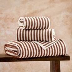Towels Yard Hebden Striped Cotton - Dark Bath Towel Brown