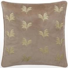 Paoletti Guilded Palms Embroidered 45cm x 45cm Light Scatter Cushion Brown