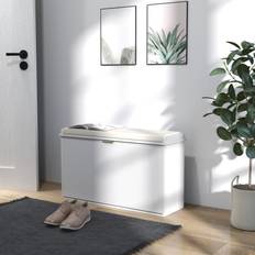 Homcom Storage Benches Homcom Shoe with Cushion and Flip-Drawer 80 x 26 x 47.5 cm Storage Bench