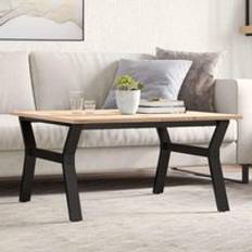 Furniture Berkfield Home Y-Frame 80 x 80 x 45 cm Solid Wood Pine and Steel Coffee Table