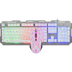 Keyboards Greenzech White Wired Gaming Keyboard and Mouse Set RGB Backlight 1200DPI