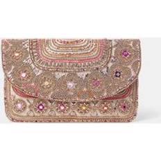Multicoloured Clutches Accessorize Bead Mirror Embellished Clutch Bag - Multi