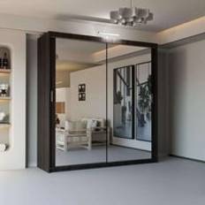 Sliding Wardrobes 4u Double Mirror With LED Light 120 cm x 217 cm x D62 cm Wardrobe