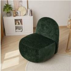 Green Lounge Chairs Living and Home Dark Green Modern Chenille Upholstered One Size Lounge Chair