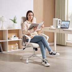 Homcom White Office Chairs Homcom High Back One Size Office Chair