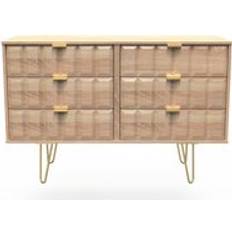 Ready Assembled 2 U Metro 6 Light Oak Large Chest of Drawer