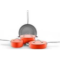 Cookware Sur La Table 4 Piece Orange Cookware Set with lid