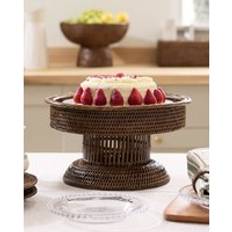 Brown Cake Stands Dibor Premium Natural Rattan Brown Display One Size Cake Stand