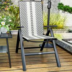 Patio Chairs OutSunny Rattan 5 Position Adjustable Backrest 105 x 60.5 x 77 cm