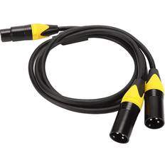 Kablar Andoer XLR Splitter Cable Female to Dual Male 3 Pin Noiseless Low Loss Y Cord