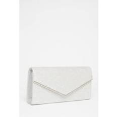 Grey Clutches Quiz Silver Thin Clutch Bag - Grey