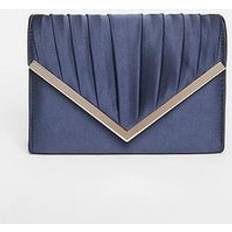 Blue - Women Clutches Quiz Navy Pleated Clutch Bag - Dark Blue