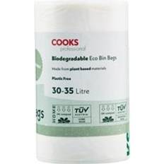 Cooks Professional Biodegradable Bin Bags 30-35L Pack Size 25 Bags White