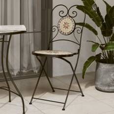 Orange Bistro Sets Berkfield Home Foldable Pcs Terracotta and White Ceramic - Orange Bistro Set, Table incl. 2 Chairs