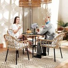 Synthetic Rattan Patio Dining Sets OutSunny 5 Piece Rattan with Removable Cushions - Light Brown Patio Dining Set