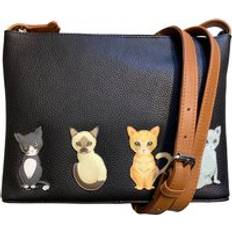 Sitting Cats Crossbody Bag - Black