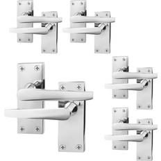 Afit Polished Chrome Lever Latch Door Handles Pack 5