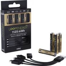 Verico LoopEnergy 4-Pack AAA PRO Uppladdningsbart USB-C Battery 1.5V 1125mWh