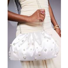 Vita Kuvertväskor True Decadence Pillow Clutch Bag - White