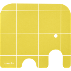 Yellow Coasters Muurla Elephant Glass 11x10 cm Yellow Coaster 10cm