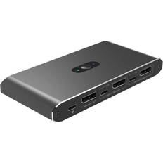 MicroConnect Displayport USB-C KVM Switch 2-Port