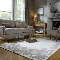 Churchgate Mowsley Floral Wool Border Rug - Ivory