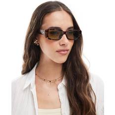 Ceres Slim Rectangle Sunglasses - Brown